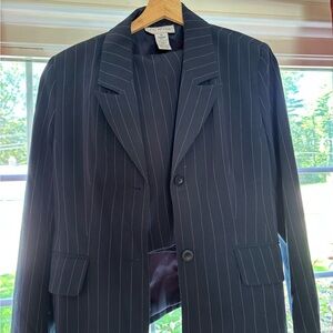 Women's Navy blue Pinstripe Blazer and skirt set